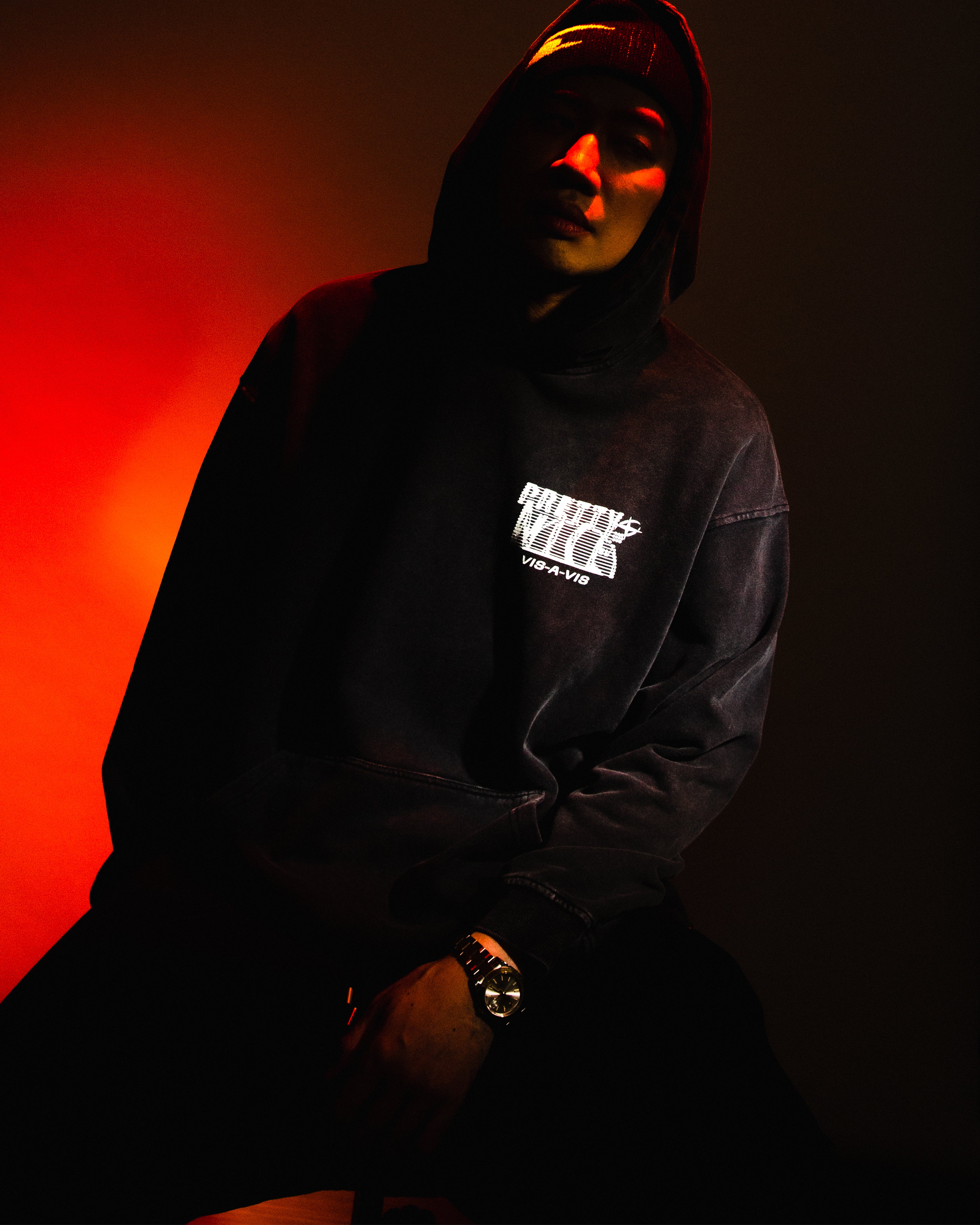 PRETTYNICE x VIS-A-VIS "Tech Lines Water Reveal Washed Hoodie"