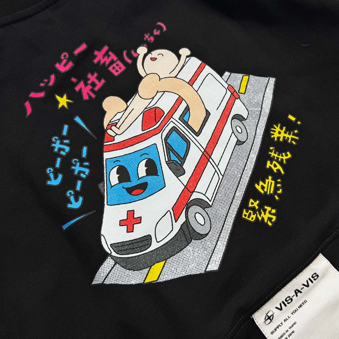 "Happy Wage Slave☆" #Emergency Overtime LONG SLEEVE T-SHIRT "ハッピー社畜 ( 快樂社畜 )☆" #緊急加班 長袖T恤