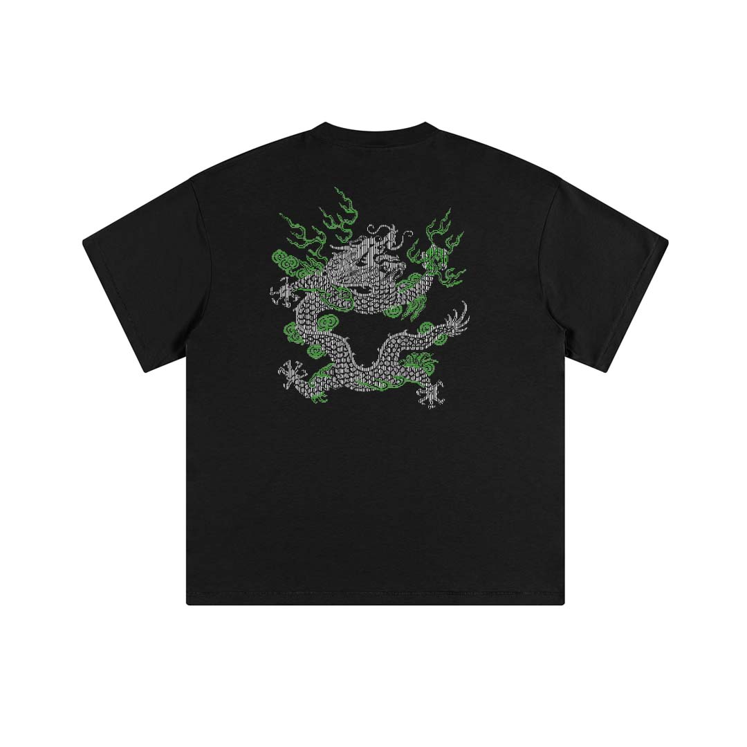 "吉祥龍意 🐲"  BLACK T-SHIRT 305G 短袖T恤