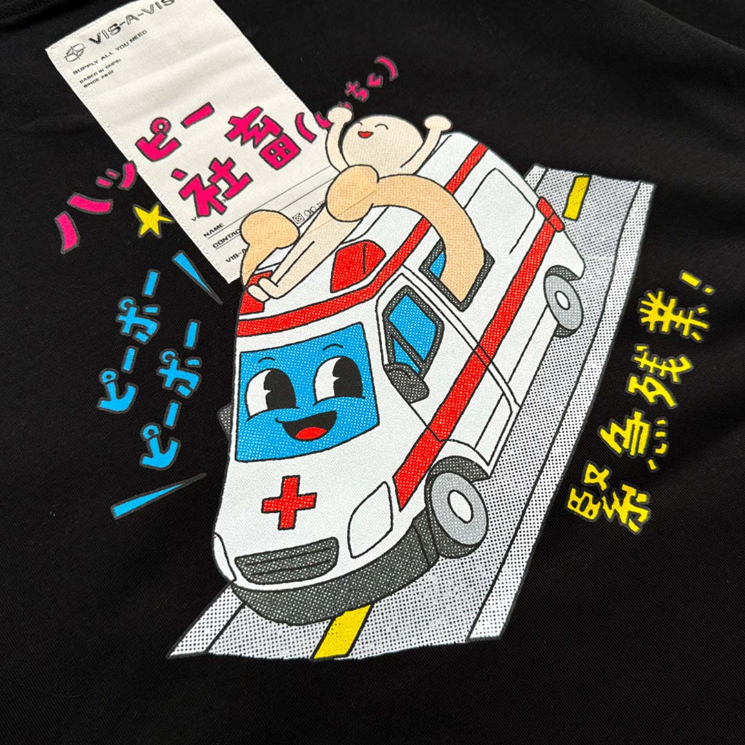 "Happy Wage Slave☆" #Emergency Overtime T-SHIRT "ハッピー社畜 ( 快樂社畜 )☆" #緊急加班 短袖T恤