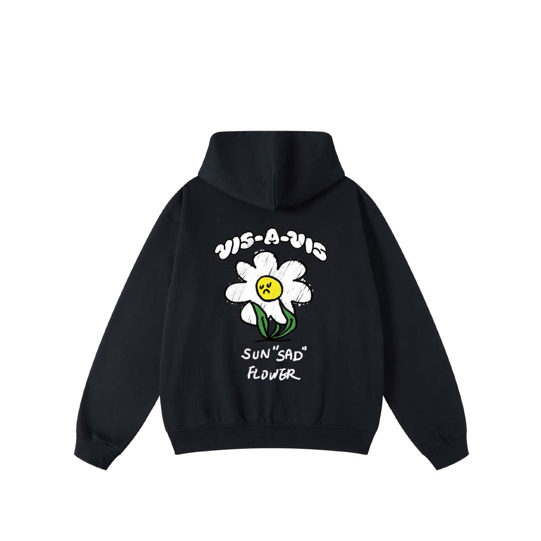 【無標籤款】SUN"SAD" FLOWER HOODIE  :( 日落傷心小花連帽T恤 (大絨布)