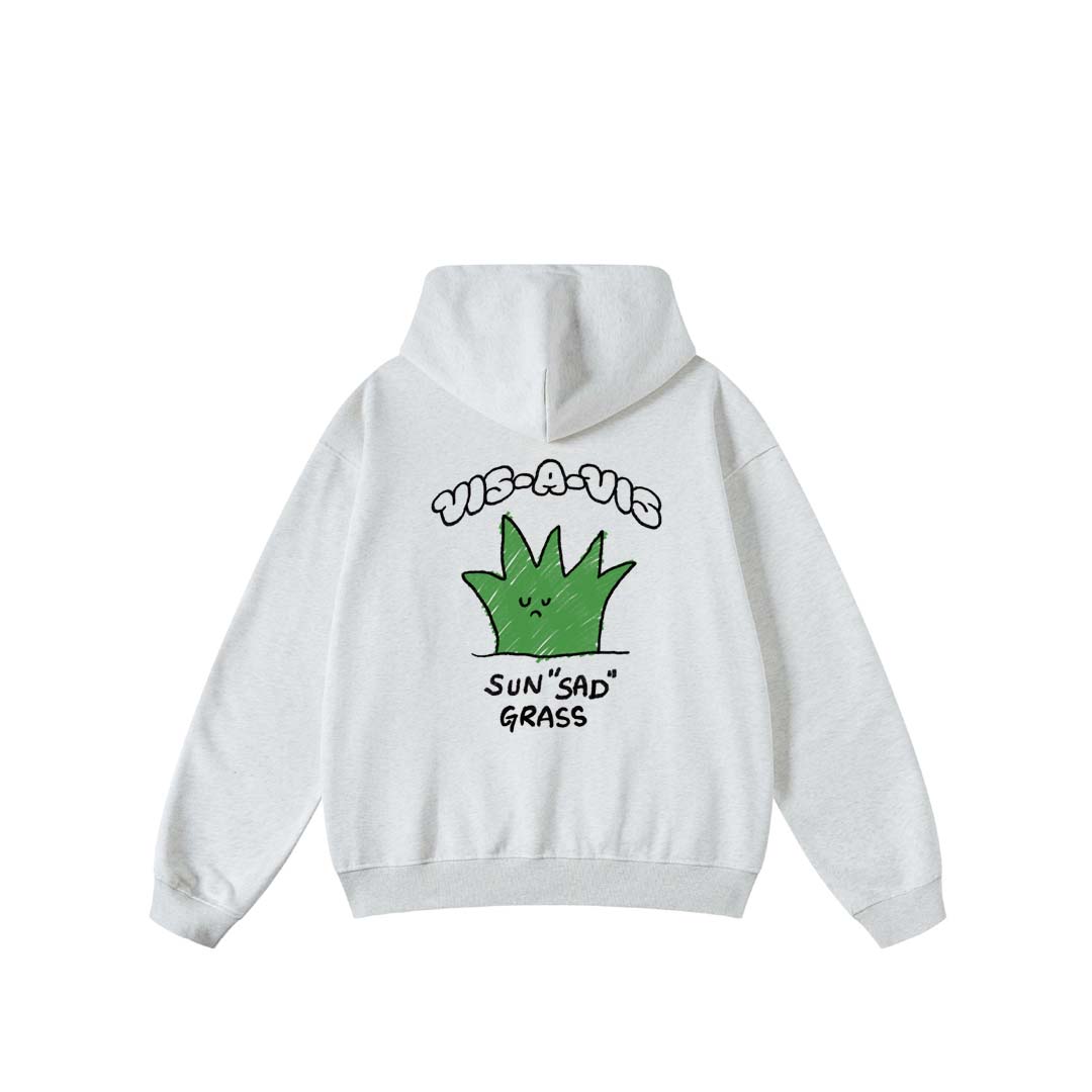 【無標籤款】SUN"SAD" GRASS HOODIE  :( 日落傷心小草連帽T恤 (大絨布)