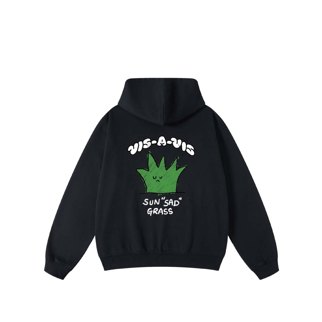 【無標籤款】SUN"SAD" GRASS HOODIE  :( 日落傷心小草連帽T恤 (大絨布)