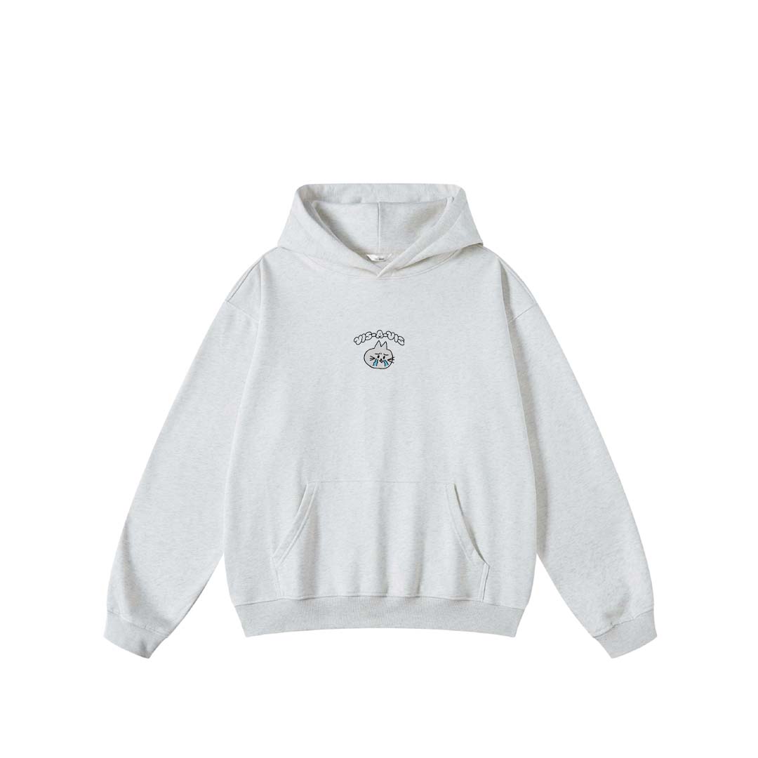 【無標籤款】SUN"SAD" KITTY HOODIE  :( 日落傷心小貓連帽T恤 (大絨布)