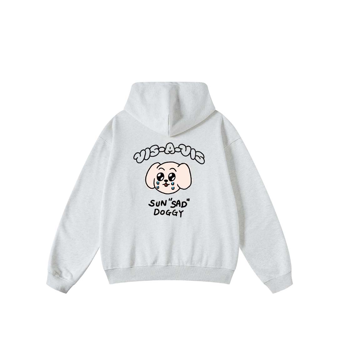 【無標籤款】SUN"SAD" DOGGY HOODIE  :( 日落傷心小狗連帽T恤 (大絨布)