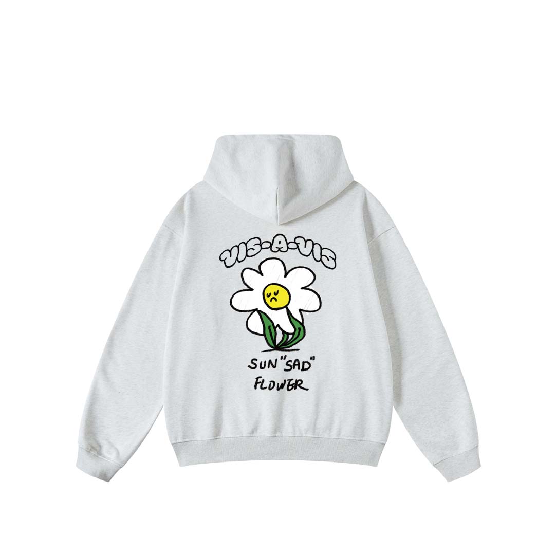 【無標籤款】SUN"SAD" FLOWER HOODIE  :( 日落傷心小花連帽T恤 (大絨布)