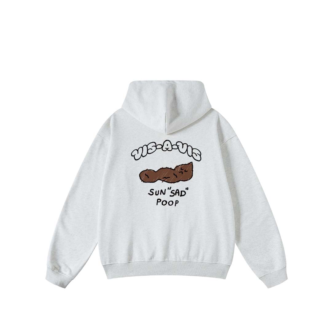 【無標籤款】SUN"SAD" POOP HOODIE  :( 日落傷心便便連帽T恤 (大絨布)