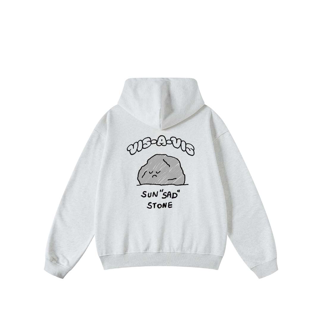 【無標籤款】SUN"SAD" STONE HOODIE  :( 日落傷心俗投連帽T恤 (大絨布)