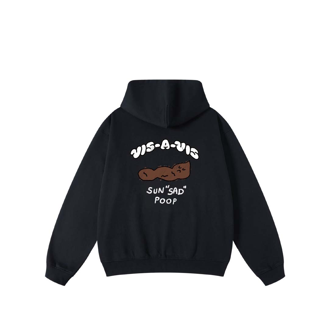 【無標籤款】SUN"SAD" POOP HOODIE  :( 日落傷心便便連帽T恤 (大絨布)