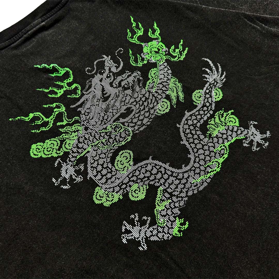 "吉祥龍意 🐲" WASHED BLACK T-SHIRT 水洗做舊短袖T恤