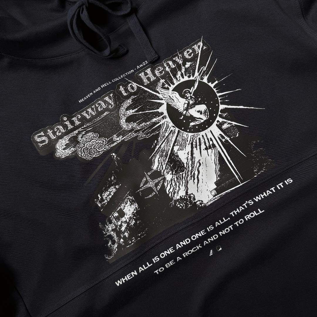 "Heaven and Hell" COLLECTION #Stairway To Heaven CONTRAST HOODIE 天堂與地獄系列 #天堂之梯 拼接連帽T恤