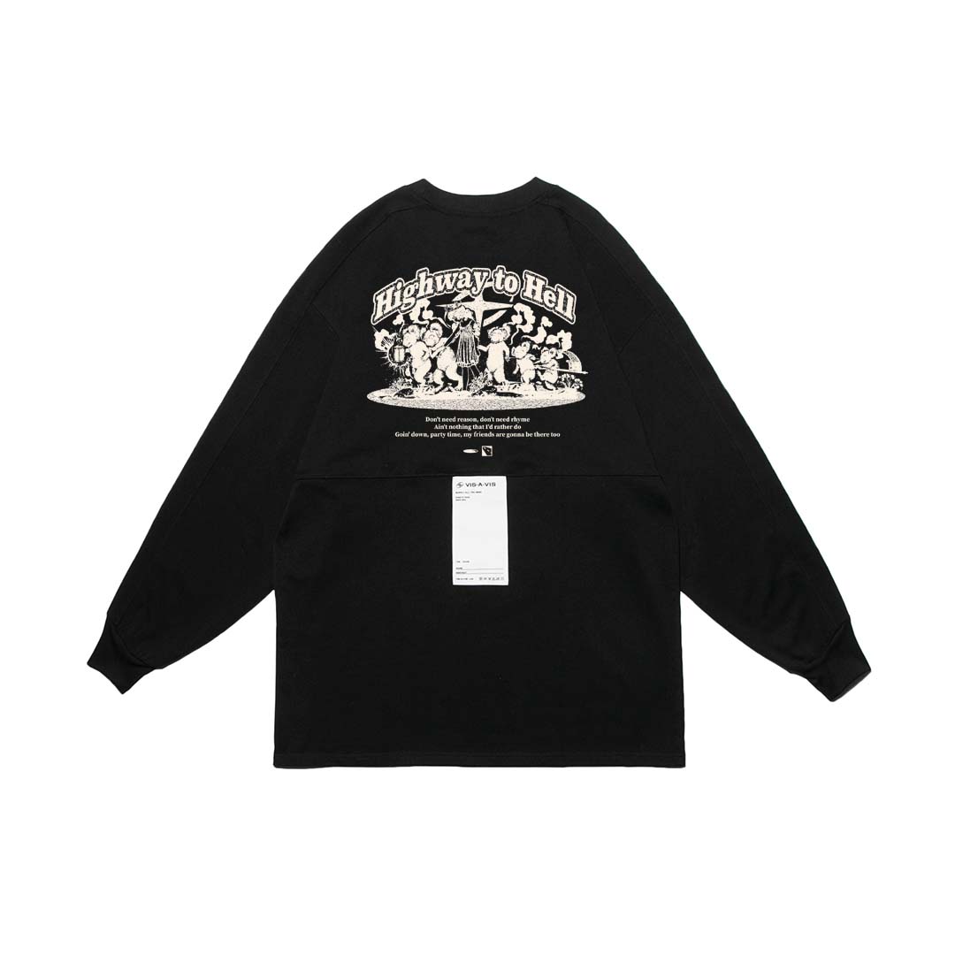 "Heaven and Hell" COLLECTION #Highway to Hell LONG SLEEVE TEE 天堂與地獄系列 #地獄直達車 拼接長袖T恤