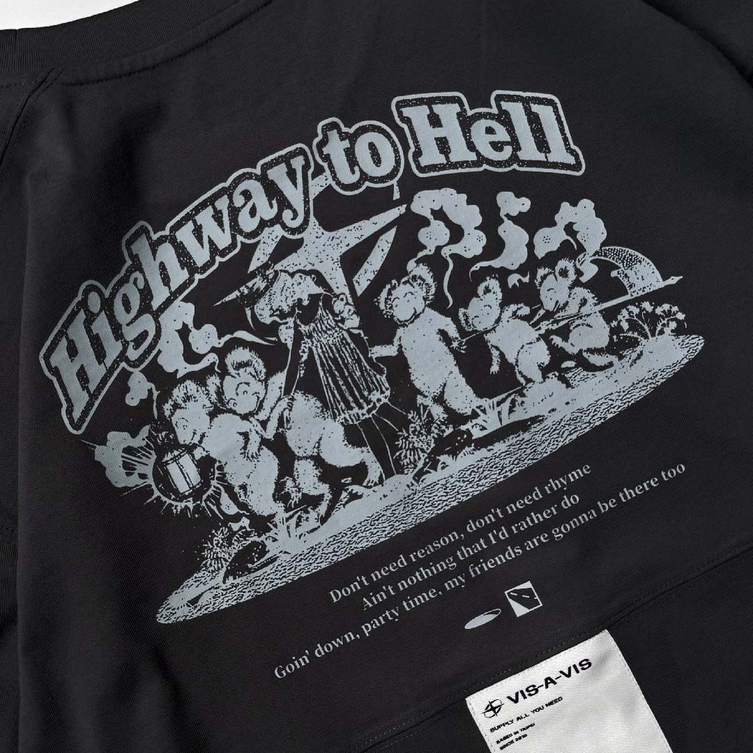 "Heaven and Hell" COLLECTION #Highway to Hell LONG SLEEVE TEE 天堂與地獄系列 #地獄直達車 拼接長袖T恤