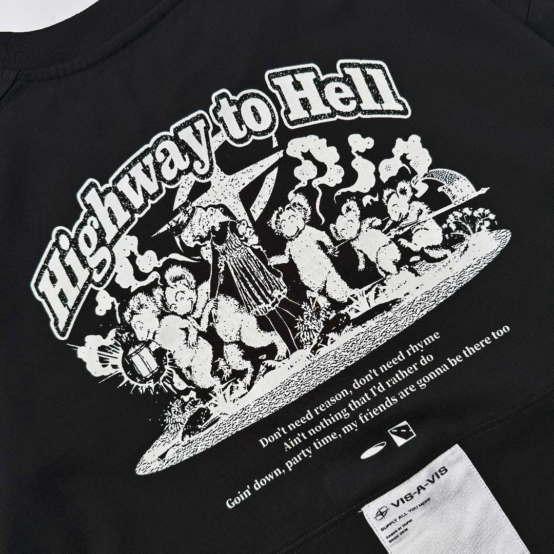 "Heaven and Hell" COLLECTION #Highway to Hell LONG SLEEVE TEE 天堂與地獄系列 #地獄直達車 拼接長袖T恤