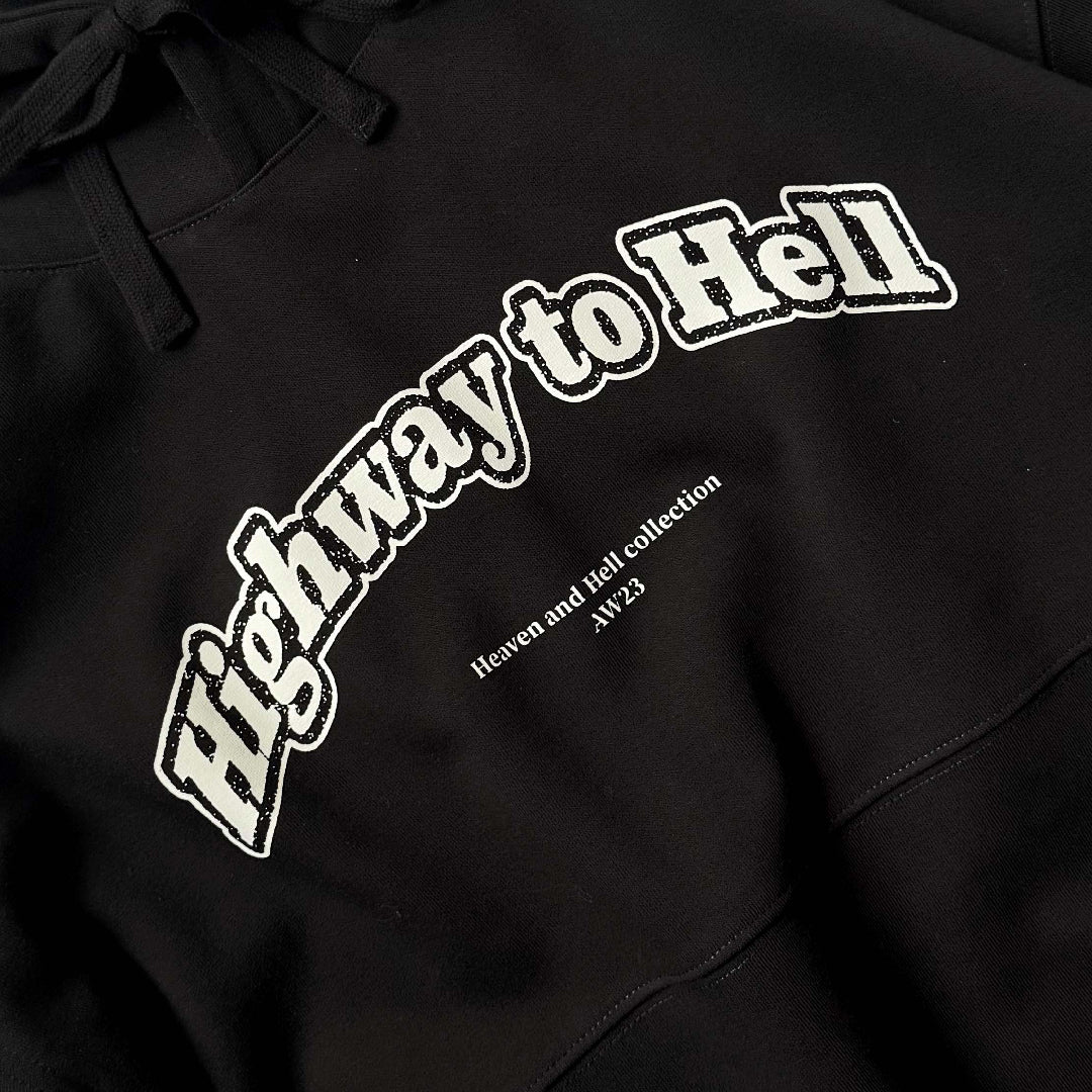 "Heaven and Hell" COLLECTION #Highway to Hell CONTRAST HOODIE 天堂與地獄系列 #地獄直達車 拼接連帽T恤