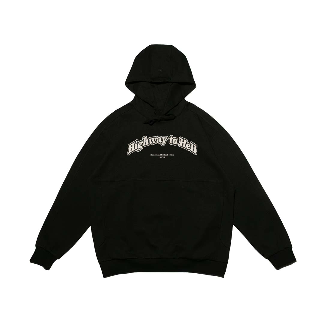 "Heaven and Hell" COLLECTION #Highway to Hell CONTRAST HOODIE 天堂與地獄系列 #地獄直達車 拼接連帽T恤