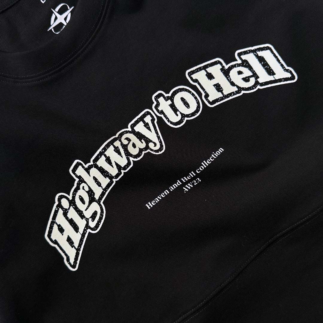 "Heaven and Hell" COLLECTION #Highway to Hell LONG SLEEVE TEE 天堂與地獄系列 #地獄直達車 拼接長袖T恤